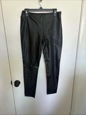 VENUS Black Faux Leather Leggings